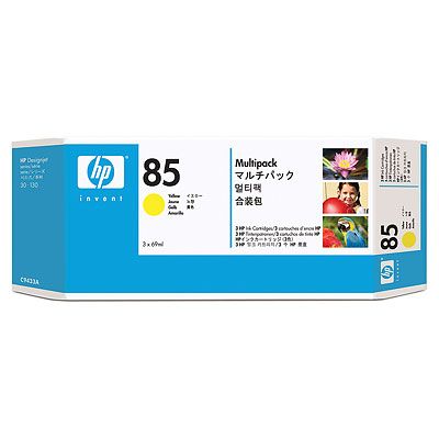 HP 85 Yellow Ink Cartridges 3-pack, 69 ml